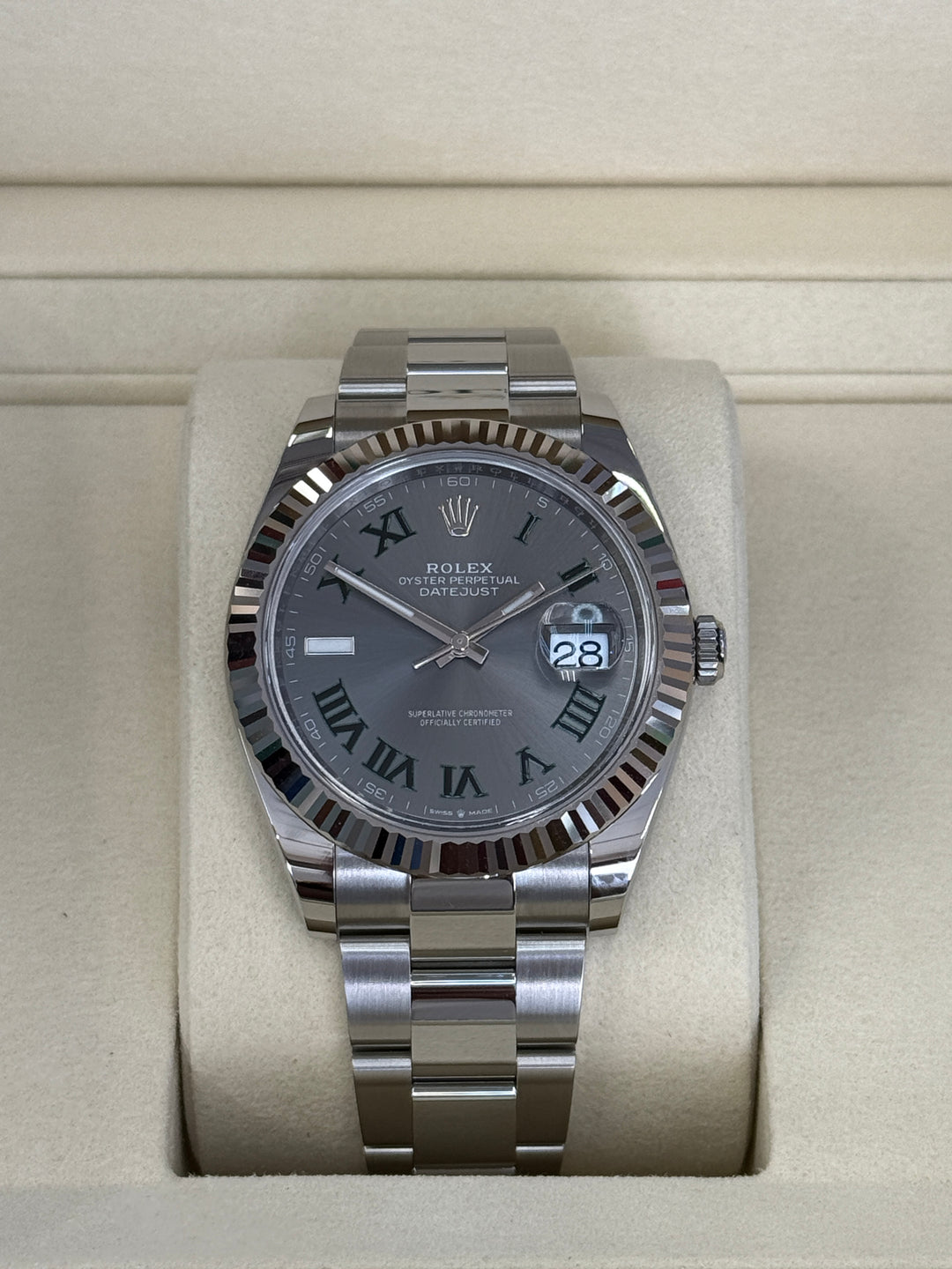 Rolex Datejust 41mm Wimbledon Dial Stainless Steel Oyster - 126334