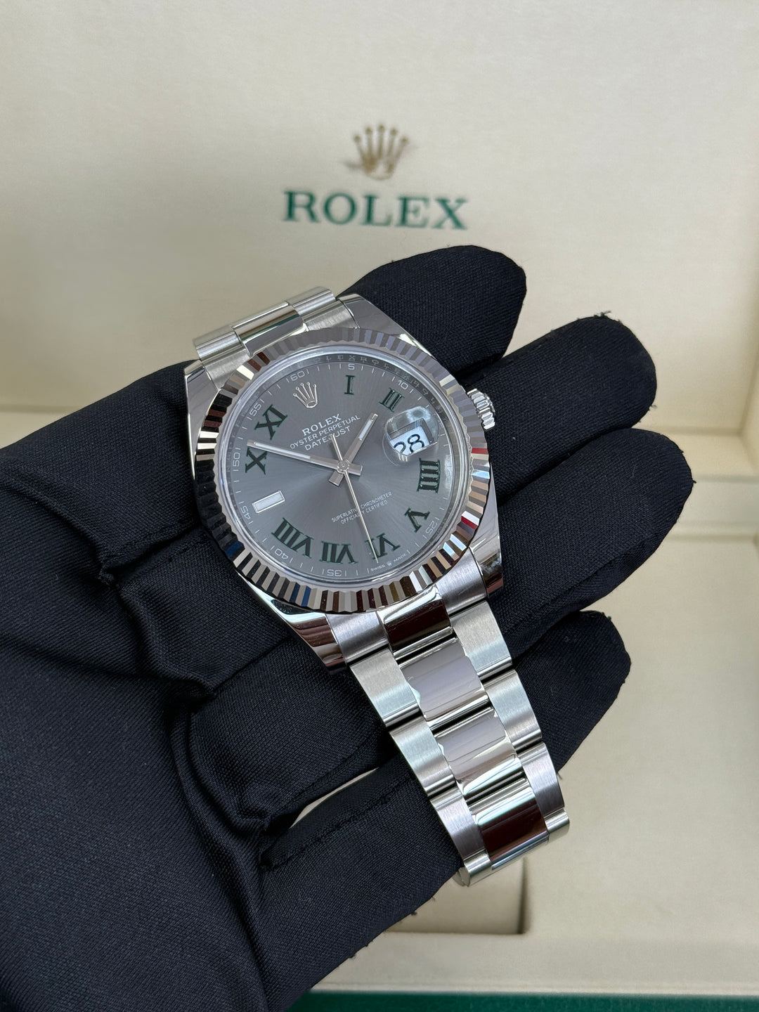 Rolex Datejust 41mm Wimbledon Dial Stainless Steel Oyster - 126334