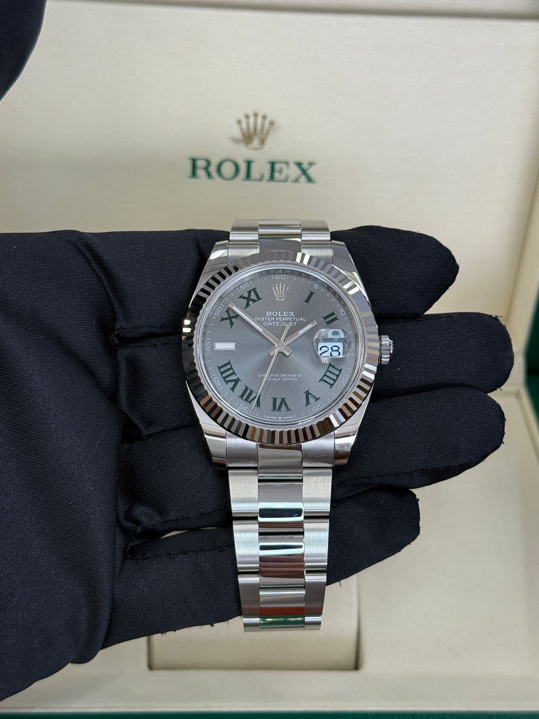 Rolex Datejust 41mm Wimbledon Dial Stainless Steel Oyster - 126334