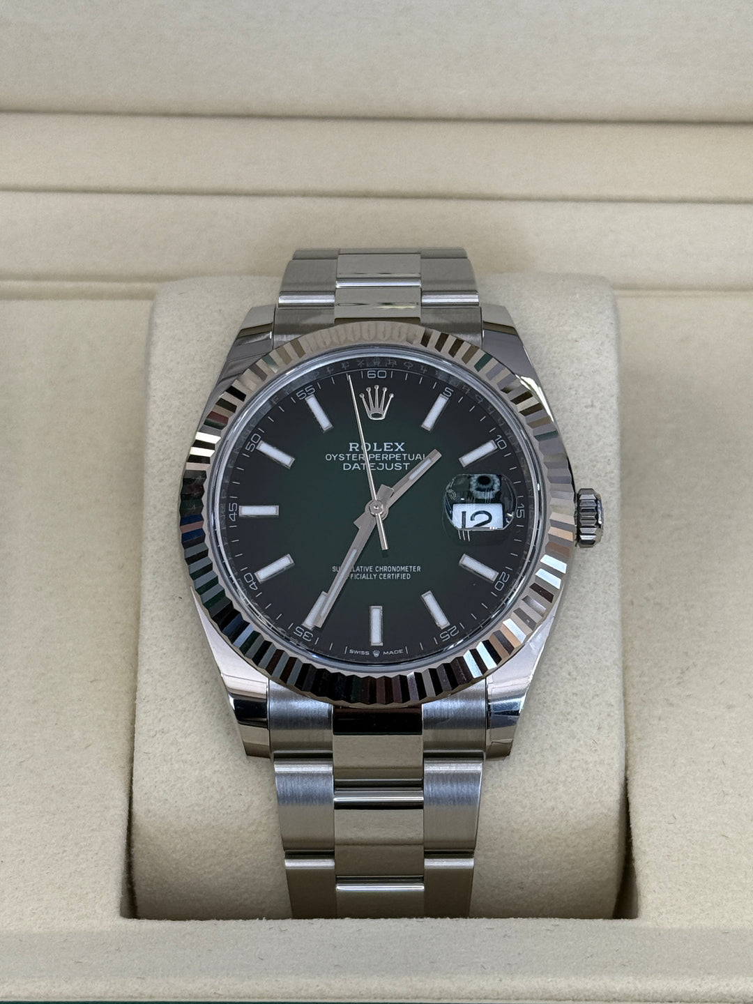 Rolex Datejust 41mm Green Ombre Dial Stainless Steel Oyster - 126334