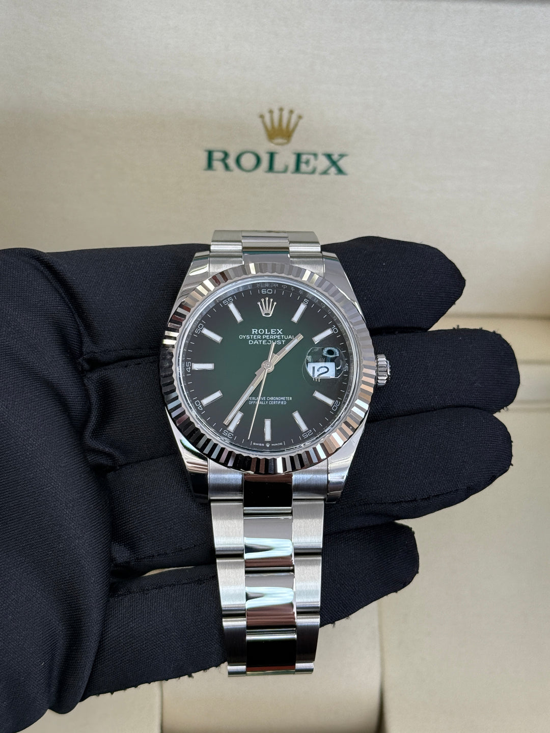 Rolex Datejust 41mm Green Ombre Dial Stainless Steel Oyster - 126334