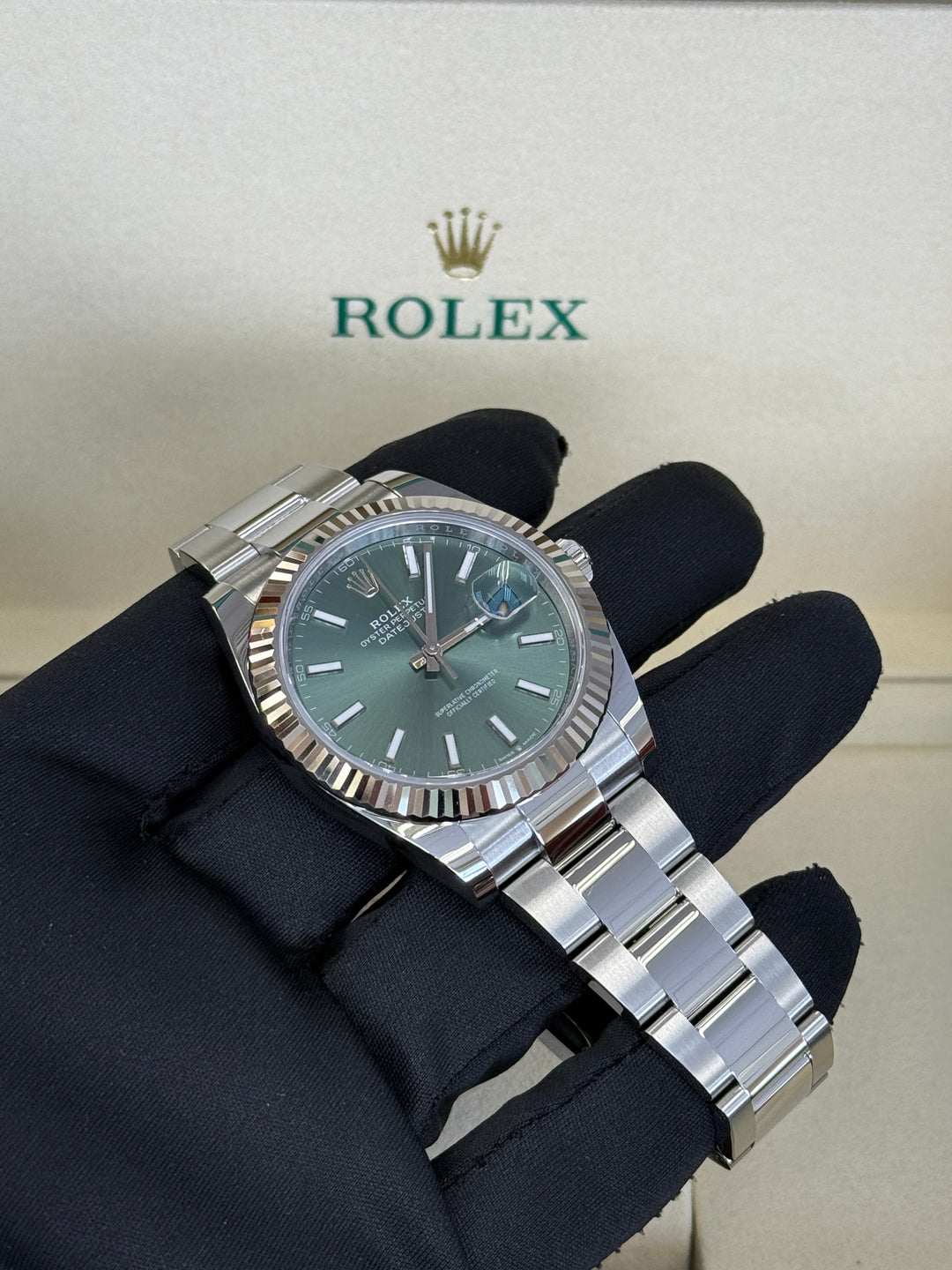 Rolex Datejust 41mm Mint Green Dial Stainless Steel Oyster - 126334