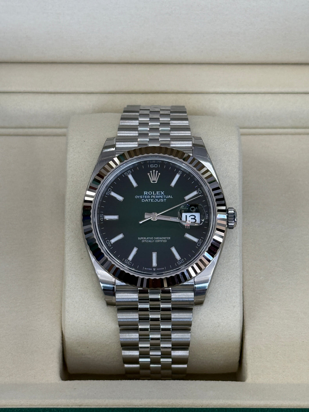Rolex Datejust 41mm Green Ombre Dial Stainless Steel Jubilee - 126334