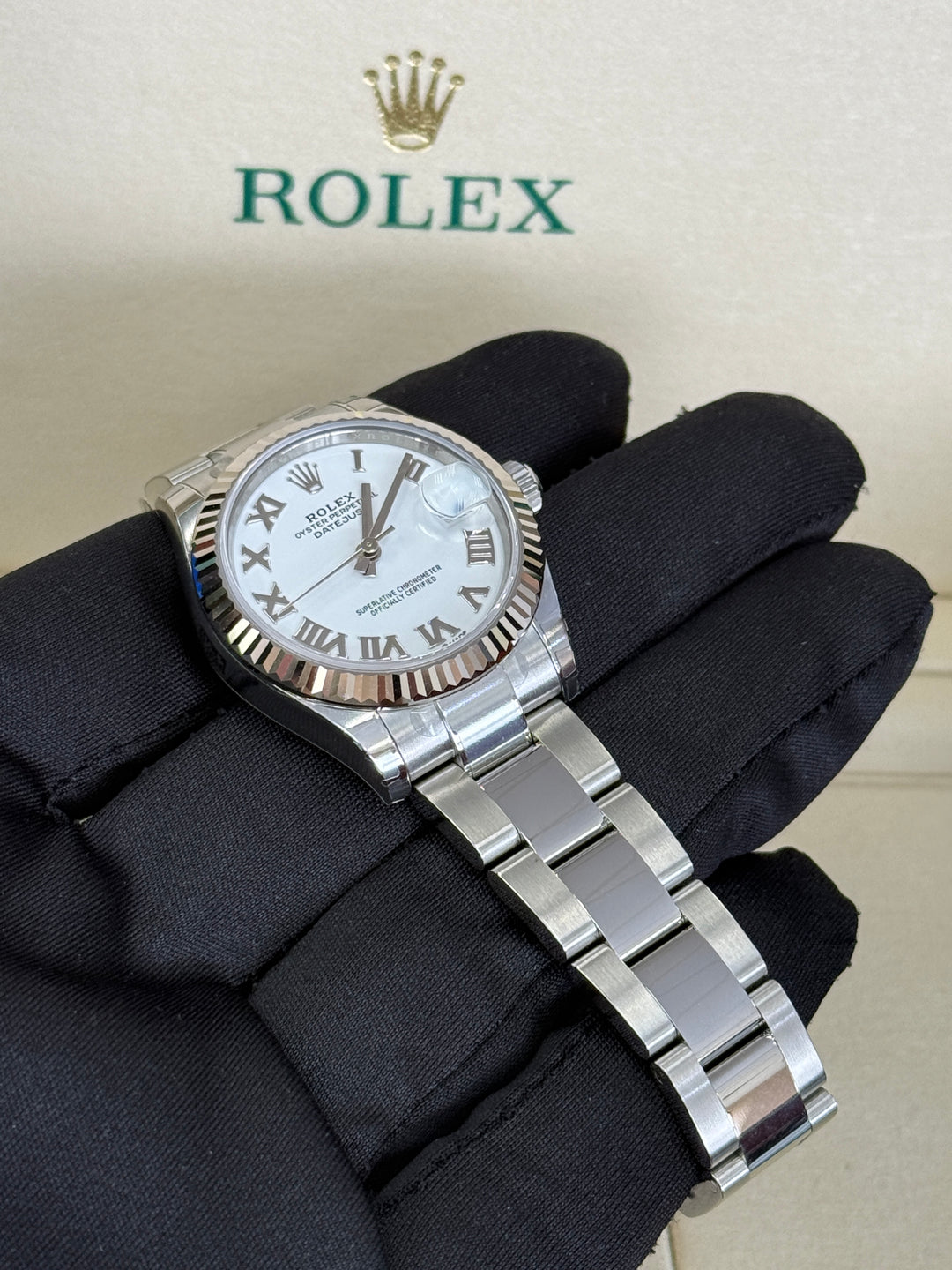 Rolex Datejust 31mm White Roman Dial Stainless Steel Oyster - 278274