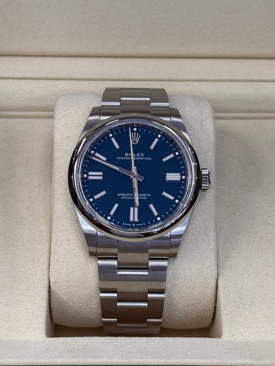 Rolex Oyster Perpetual 41mm Med Blue Dial Stainless Steel Oyster - 134300