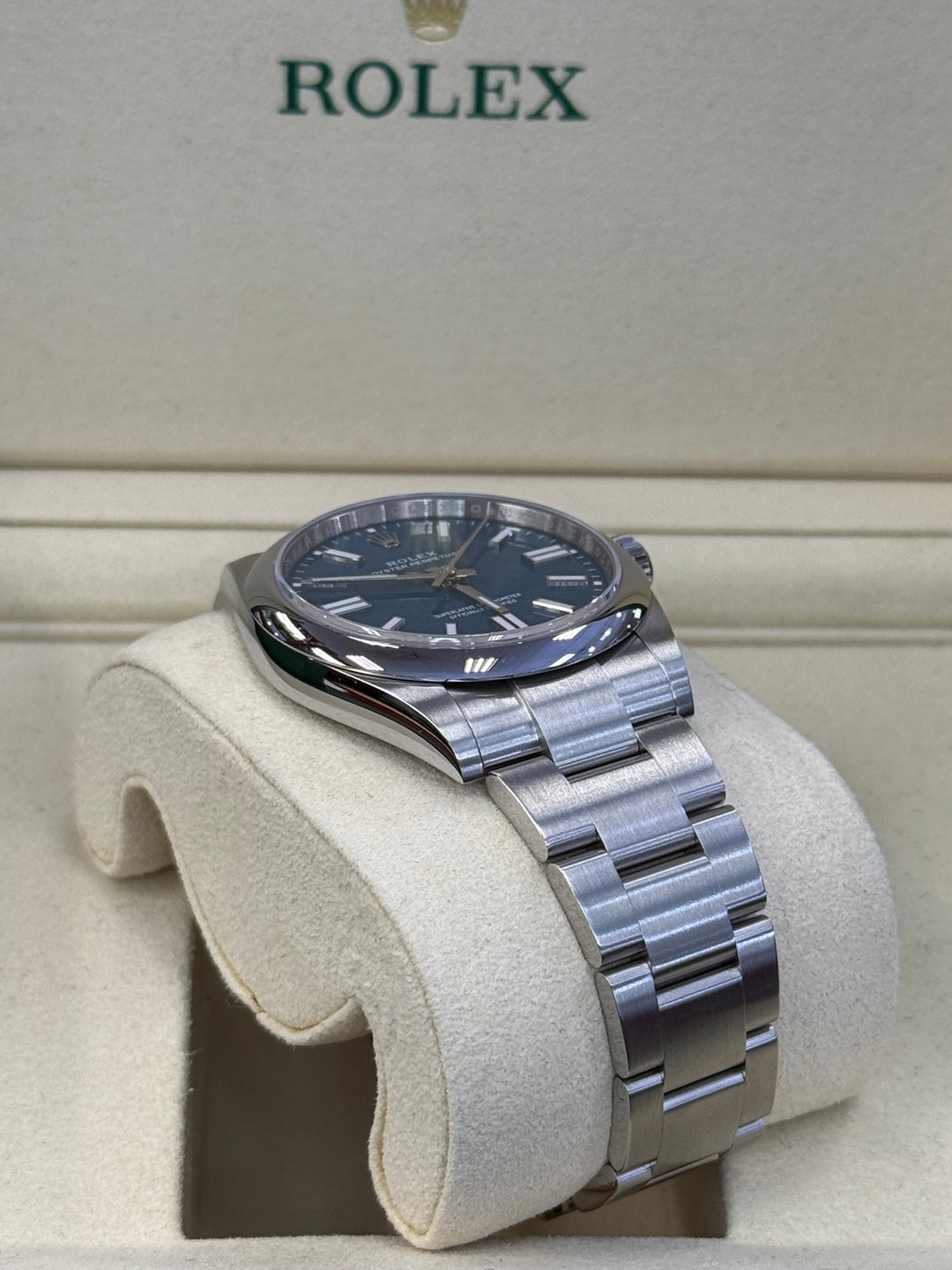 Rolex Oyster Perpetual 41mm Med Blue Dial Stainless Steel Oyster - 134300