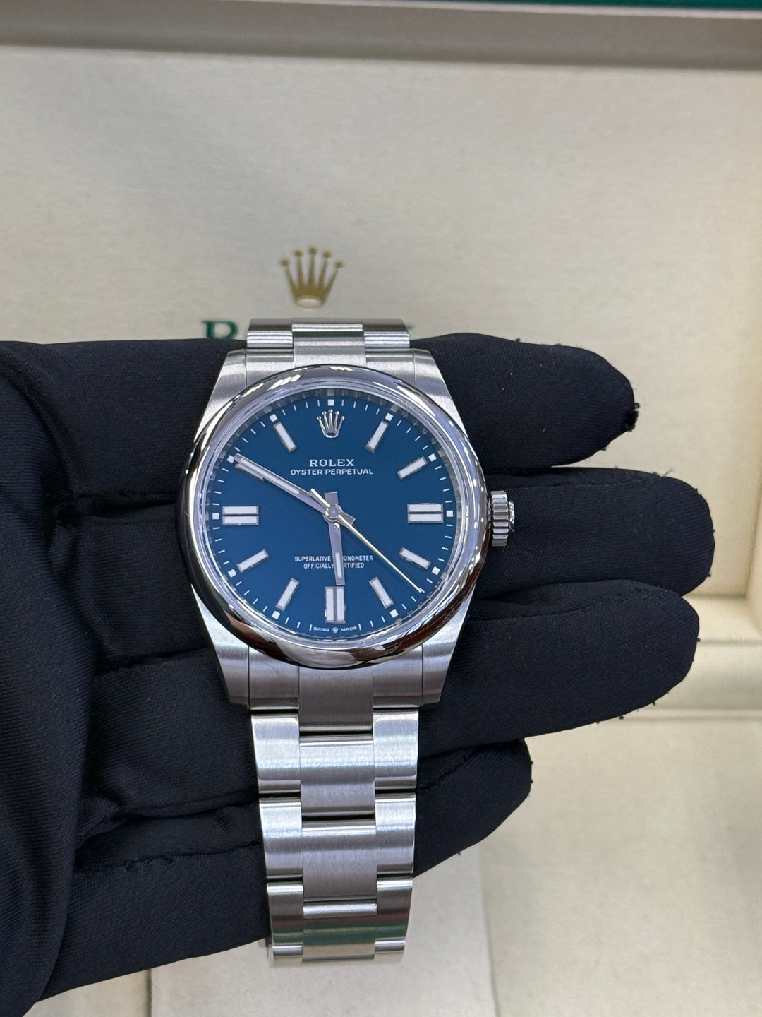 Rolex Oyster Perpetual 41mm Med Blue Dial Stainless Steel Oyster - 134300