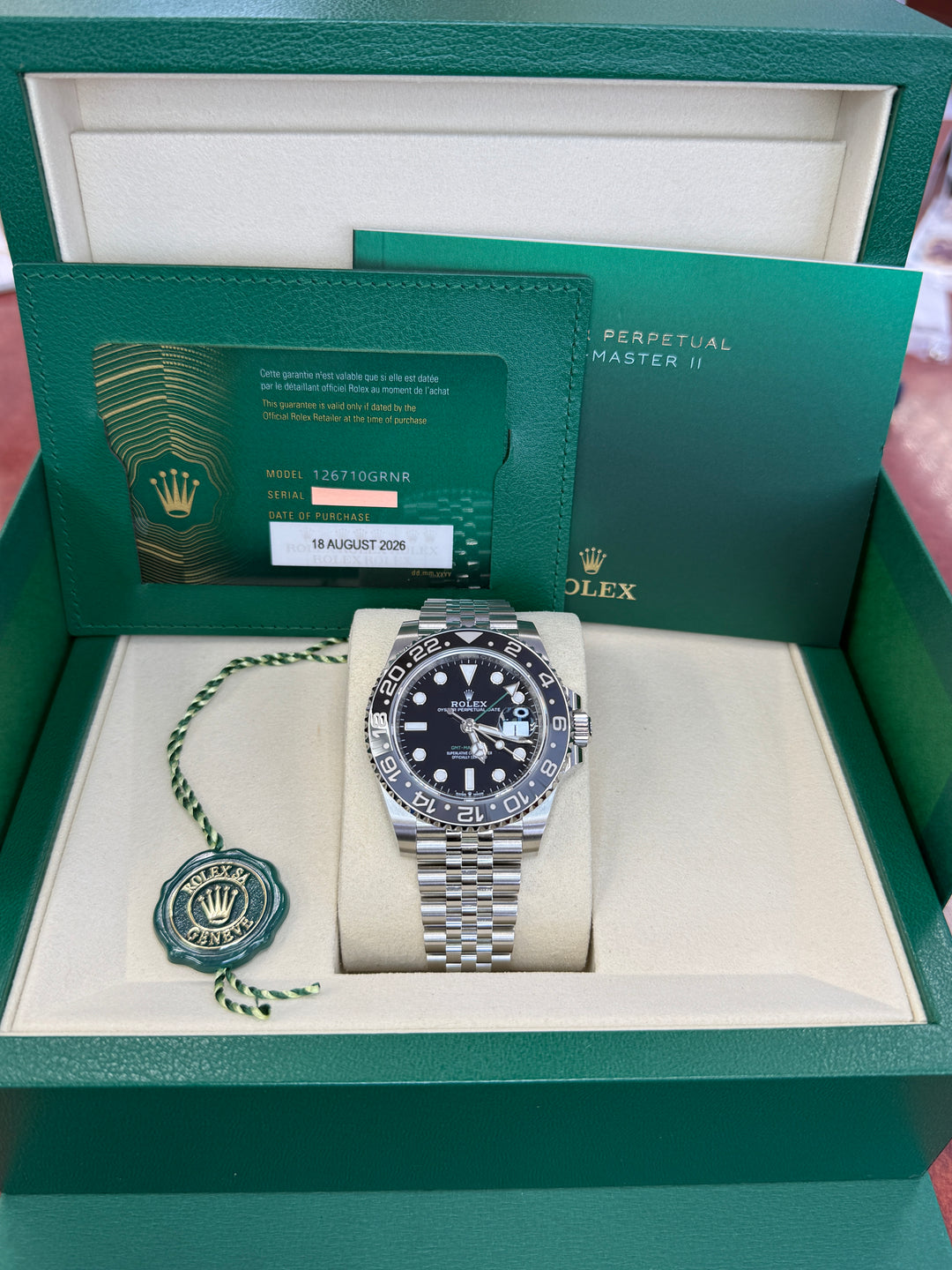 Rolex GMT-Master II 40mm 'Bruce Wayne' Stainless Steel Jubilee - 126710GRNR