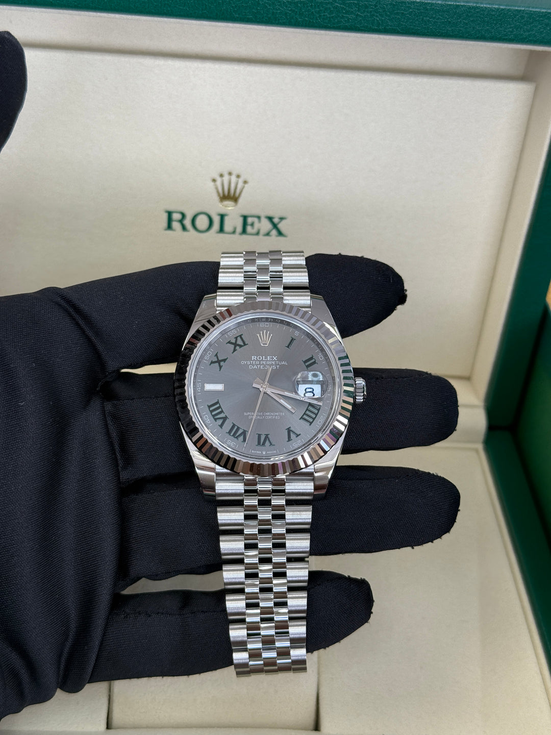 Rolex Datejust 41mm Wimbledon Dial Stainless Steel Jubilee - 126334