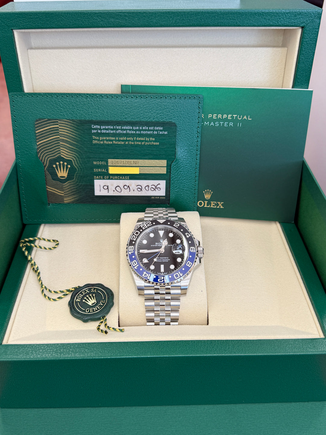 Rolex GMT-Master II 40mm Batgirl Stainless Steel Jubilee - 126710BLNR