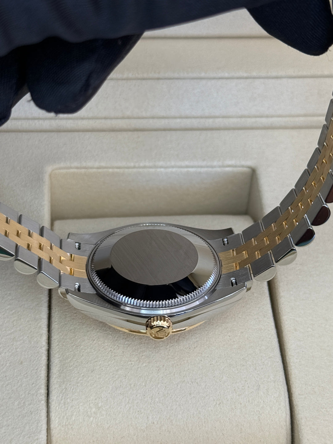 Rolex Datejust 31mm Two-Tone Yellow Fluted Jubilee Champagne Stick Dial - 278273