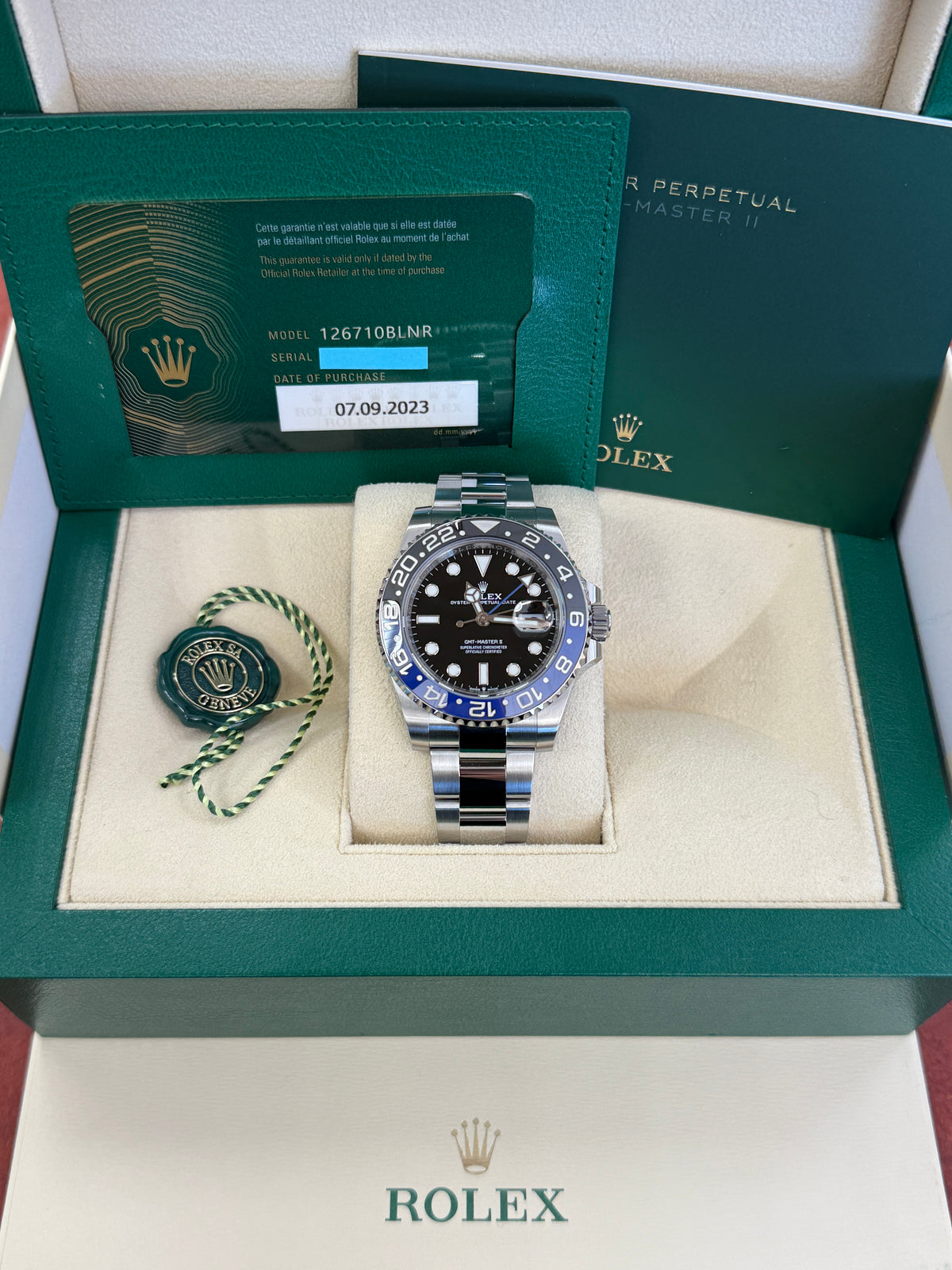 Rolex gmt master ii 'batman' stainless steel oyster