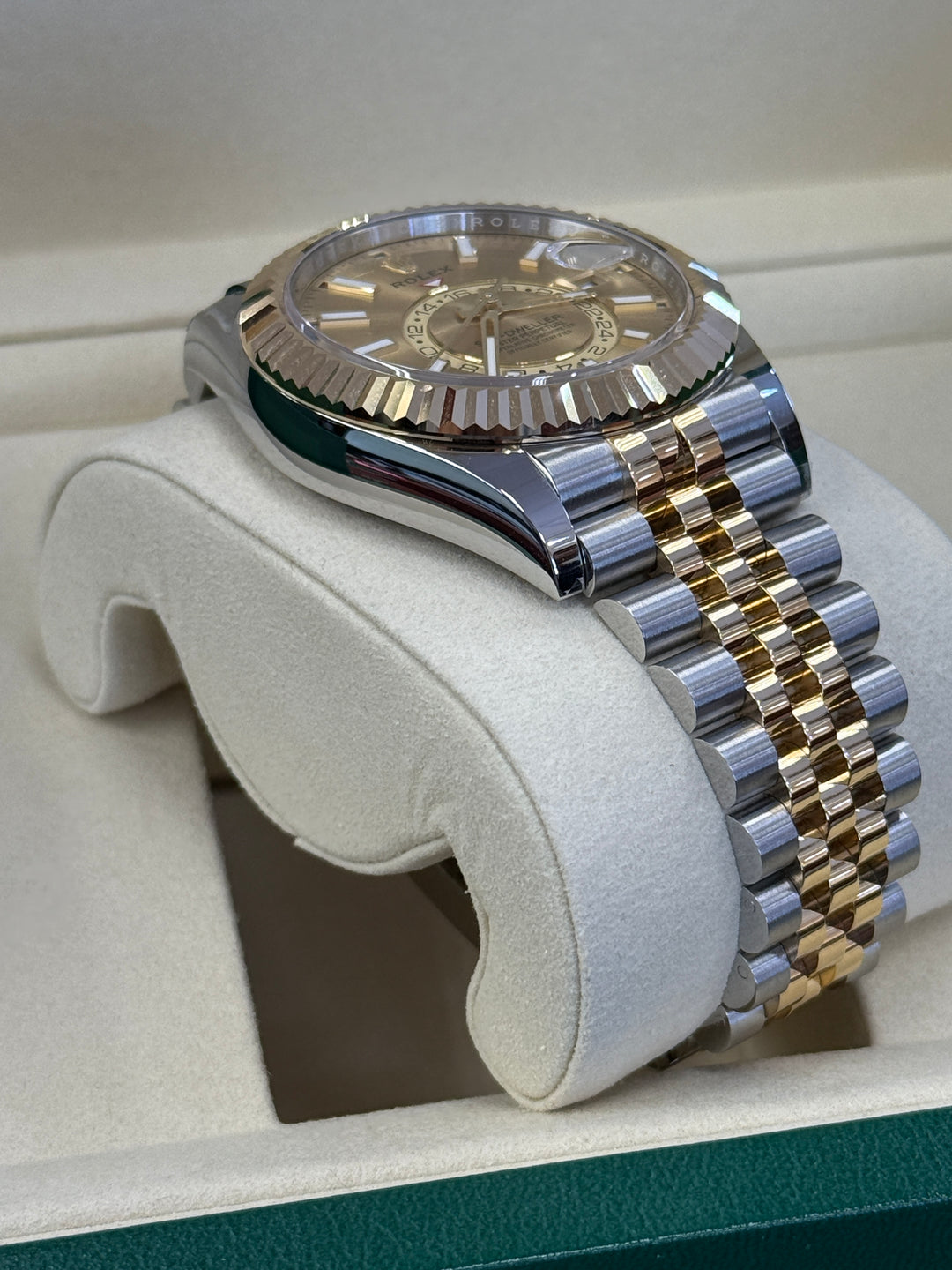 Rolex Sky-Dweller 42mm Two-Tone Yellow Fluted Jubilee Champagne Dial - 336933