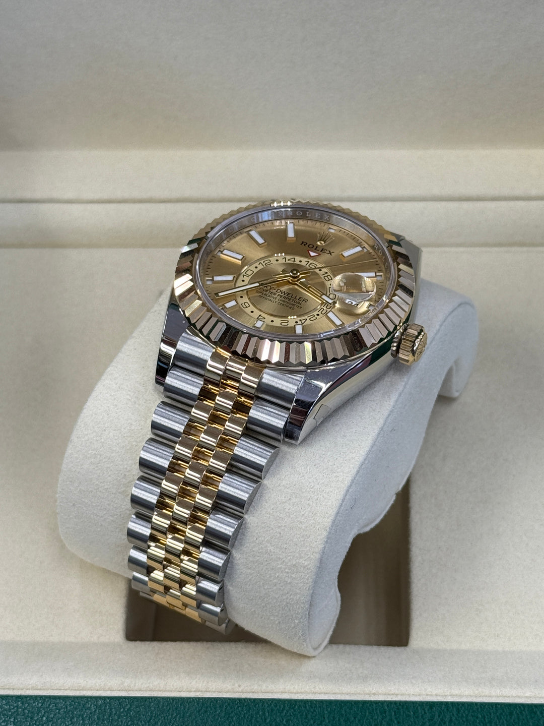 Rolex Sky-Dweller 42mm Two-Tone Yellow Fluted Jubilee Champagne Dial - 336933