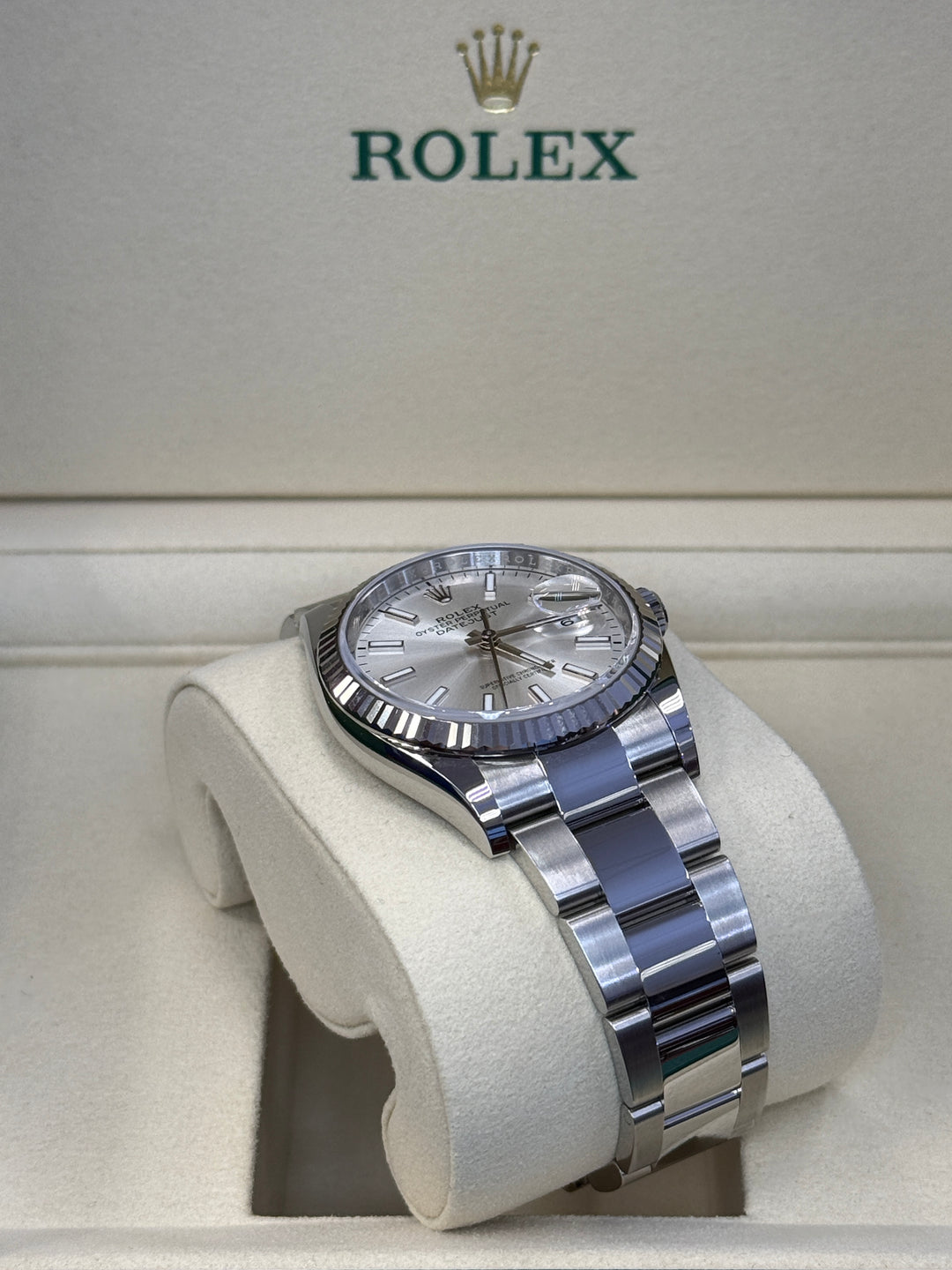 Rolex Datejust 36mm Stainless Steel Fluted Oyster Silver Index Dial - 126234