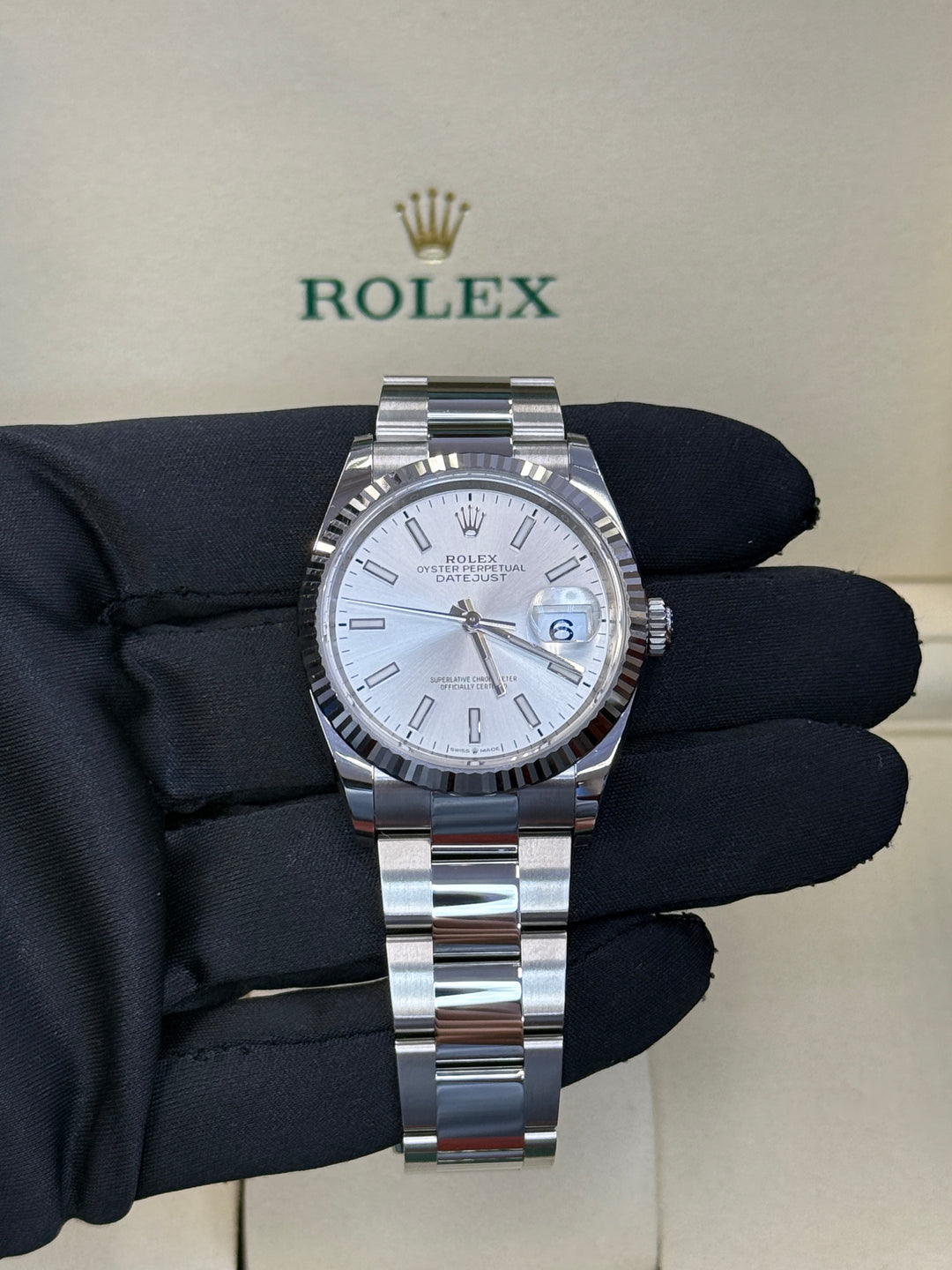 Rolex Datejust 36mm Stainless Steel Fluted Oyster Silver Index Dial - 126234