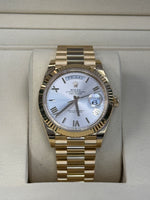 Load image into Gallery viewer, Rolex Day-Date 40mm Silver Roman Dial 18kt Yellow Gold - 228238
