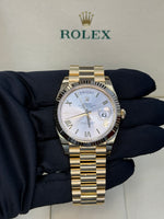 Load image into Gallery viewer, Rolex Day-Date 40mm Silver Roman Dial 18kt Yellow Gold - 228238
