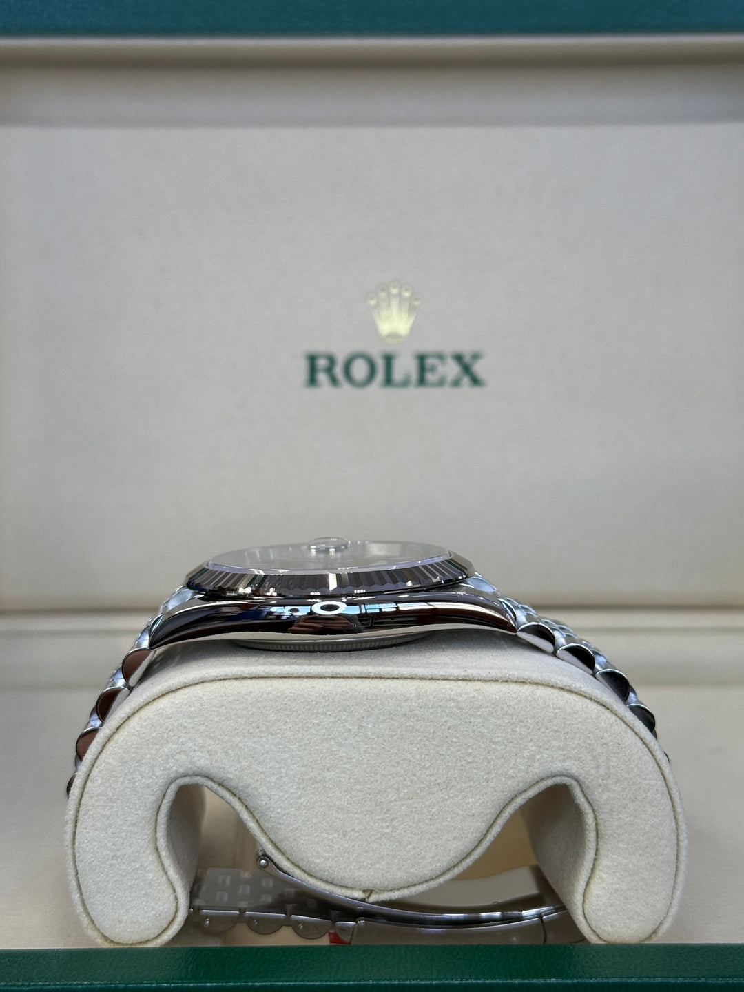 Rolex Datejust 41mm Stainless Steel Fluted Jubilee Mint Green Stick Dial - 126334